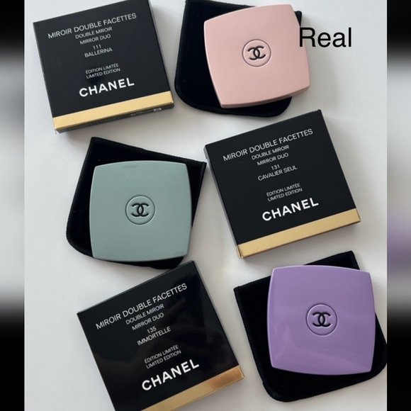 How to Recognize AUTHENTIC CC Compact Mirrors, & NON-AUTH. 🖤is$46 on CHANEL RN! - Picture 3 of 16